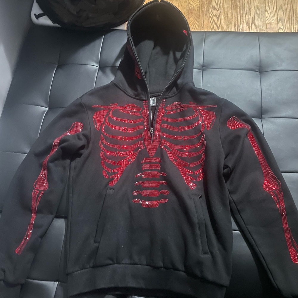 Guapi exclusive skeleton half zip hoodie